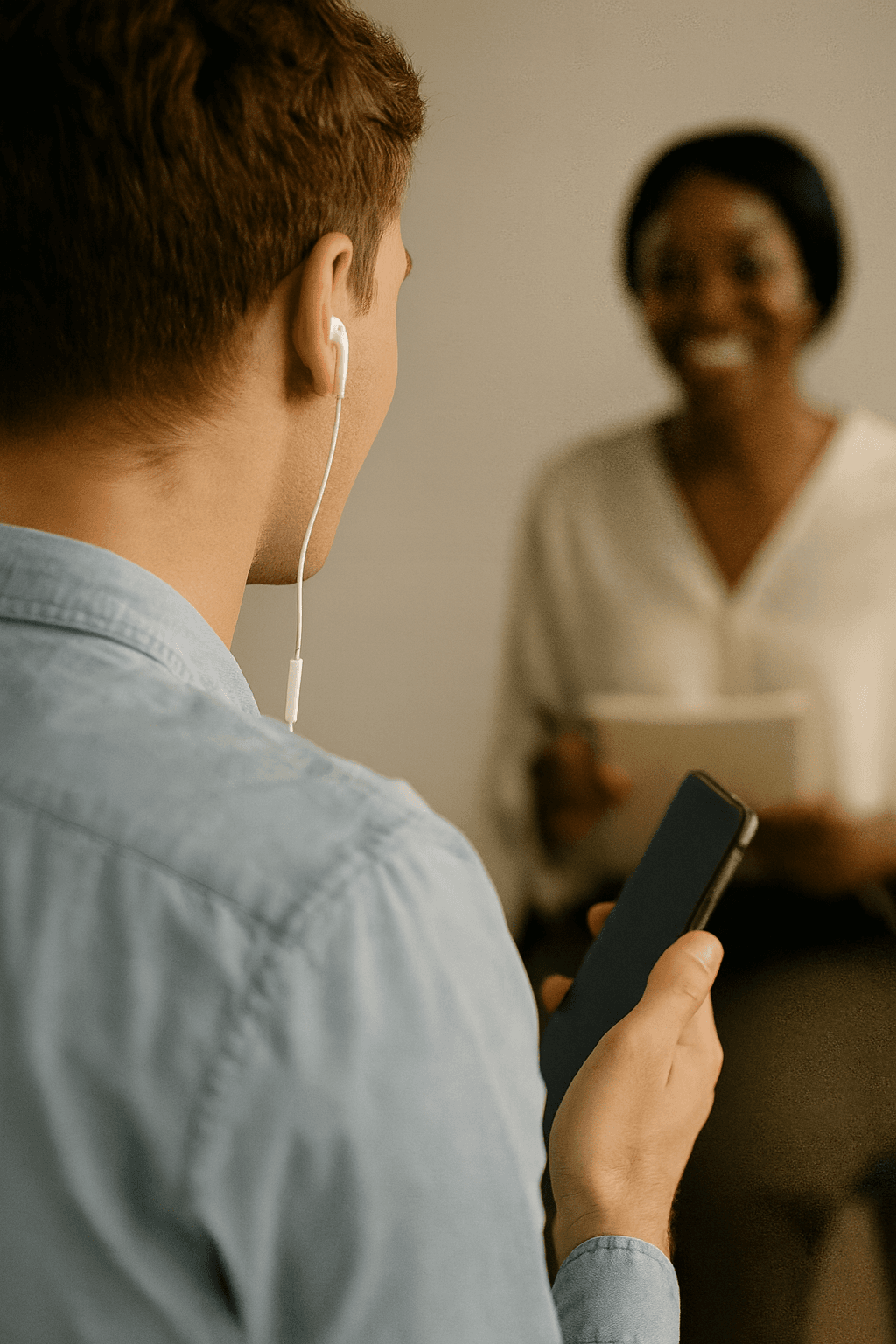 Therapist and client using DAF web app